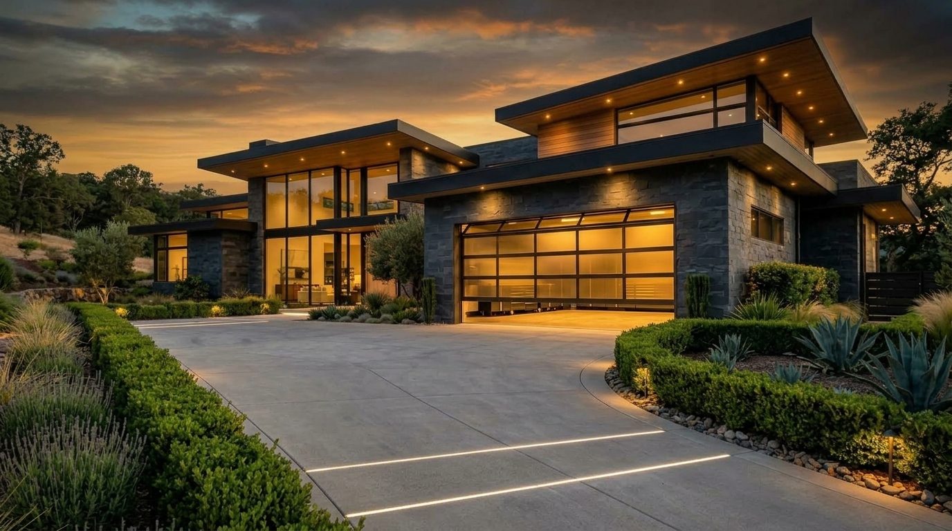 Roberts Garage Door Service Garage Door Gliding Open Revealing Warm Illuminated Interior